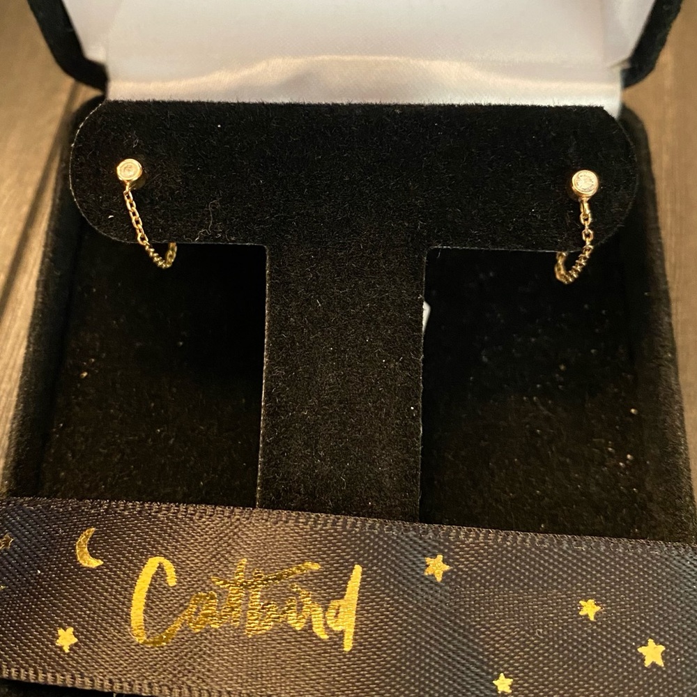 🌟 RESERVED 💫 Petite Chained to my heart Pair 14k